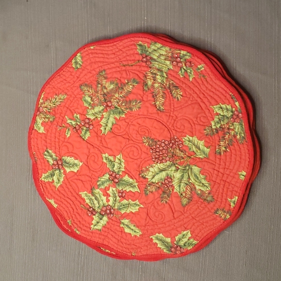 None Dining Set Of 6 Reversible Quilted Christmas Placemats Poshmark